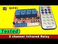 4 channel Relay with Infrared remote and external signal control - Review of  QIFEI  by Robojax