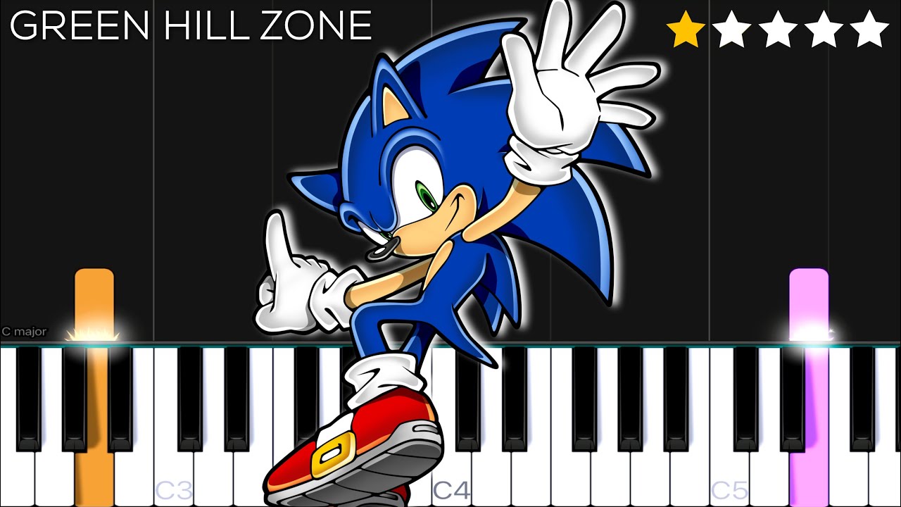 SONIC HEDGEHOG EASY PIANO TUTORIAL 