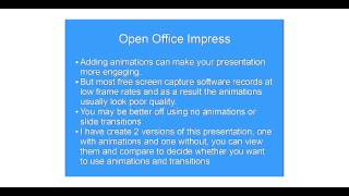 Presentation style video example using OpenOffice Impress and CamStudio