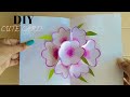how to make flowers card | beautiful flowers card with paper 🌺🌼