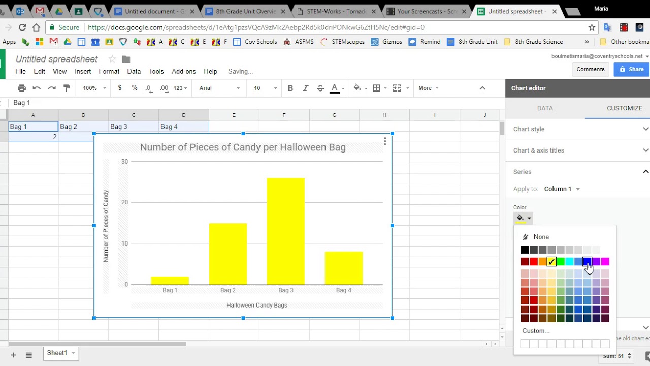 How To Create A Column Chart In Google Sheets