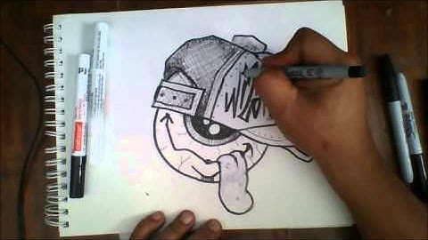How to draw a one eye graffiti character - Como dibujar un ojo graffiti