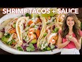 Easy SHRIMP TACOS with Best Shrimp Taco Sauce