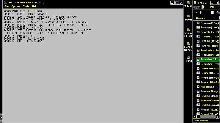 Renumber 19xx  SINCLAIR ZX80 ZX 80 ZX81 ZX 81 Science of Cambridge Ltd