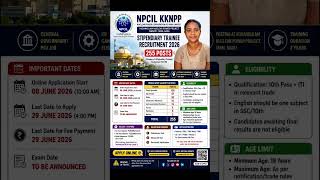 👉NPCIL KKNPP 255 post #automobile #yt #youtubeshorts #jobsupdateindia #npcil #viral #shorts