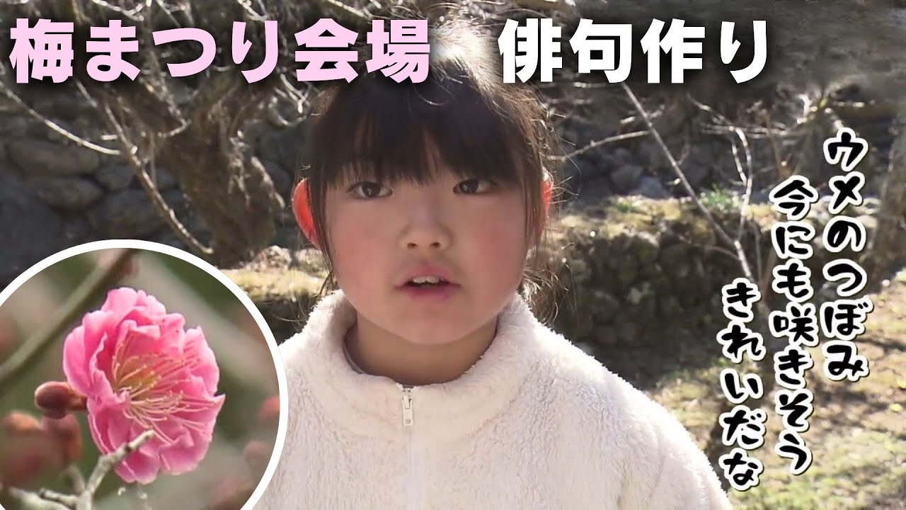 小学生が梅まつり会場で俳句作りに挑戦！開花の遅い今年ならではの一句