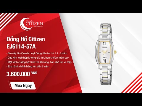 Video Cận Cảnh Đồng Hồ Citizen Nữ Dây Kim Loại Quartz... - youtube