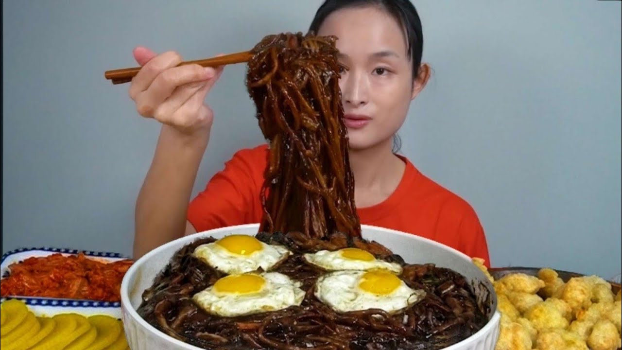 쟁반짜장면 4인분 찹쌀탕수육 먹방