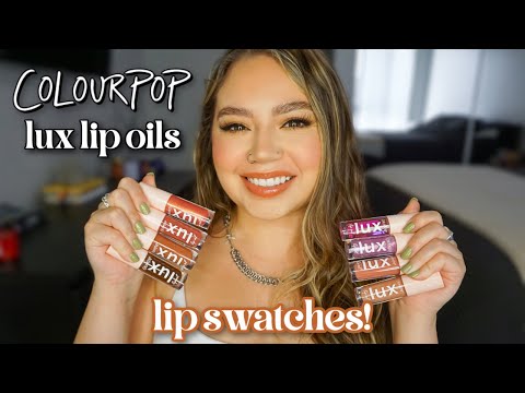 NEW COLOURPOP LUX LIP OILS | LIP SWATCHES + REVIEW | Makeupbytreenz