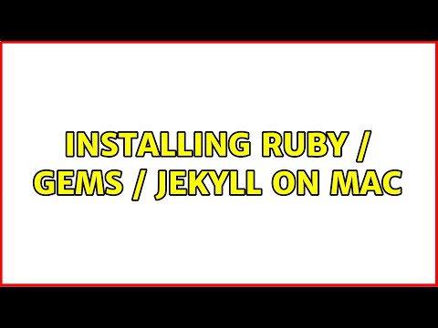 Installing ruby / gems / jekyll on mac