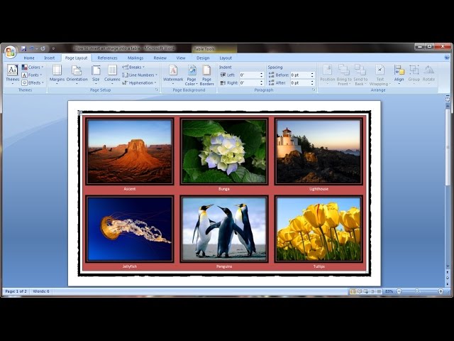 Microsoft Word Tutorial |How to Insert Images Into Word Document Table class=