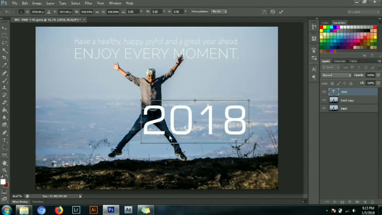 Hide text behind objects : Photoshop editing tutorial Easy trick. - YouTube