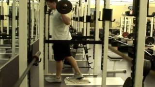 Barbell Slide Board Split Squat