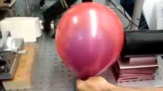 Popping a ballon inside of another balloon with a Ruby Laser