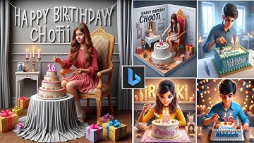 Birthday Boy & Girl 3D Ai image editing tutorial|| bing Image creator tutorial #bing #birthday