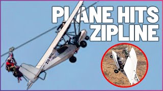 Biplane Crashes Into A Zipline Leaving The Pilot Hanging On For His Life | Saved on Camera