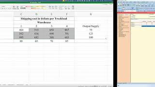 Transportation problem in QM for windows
