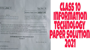 Class 10 Information technology (computer) paper solution 2021 Answer key!!