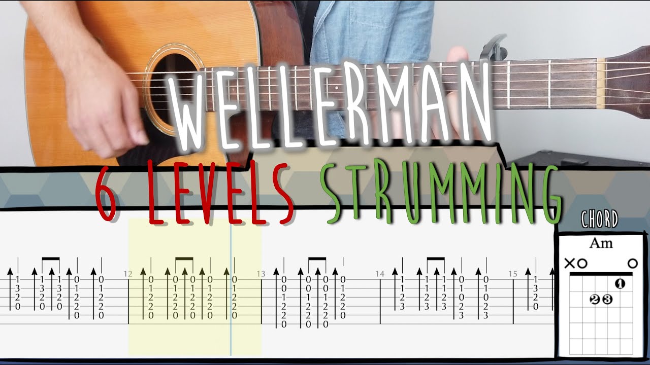 6 levels of Strumming (Wellerman Sea Shanty) Easy Guitar Tutorial