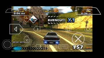 Burnout Dominator (PSP) - Test Driving the J Coupe on Bushido Valley