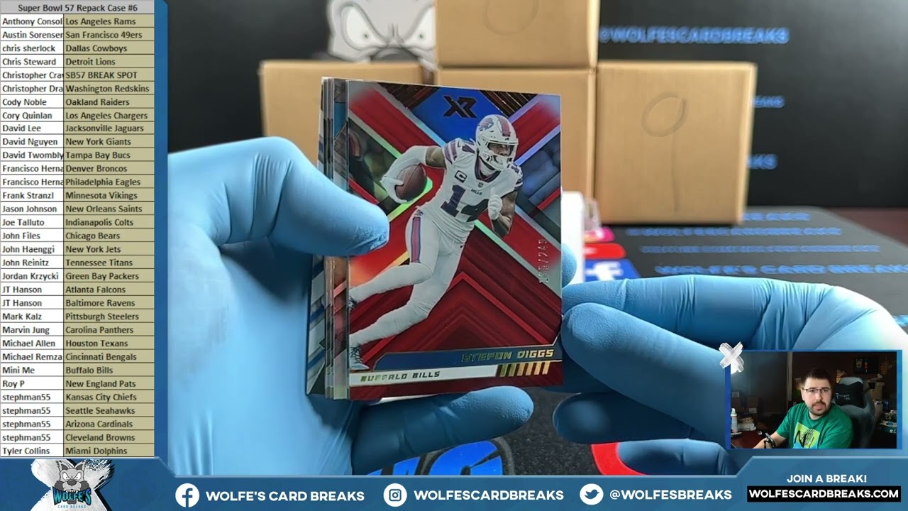2023 Wolfe's Card Breaks Football SB57 Repack Case Break #6