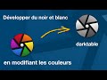 Darktable, développer en couleur avant le noir et blanc