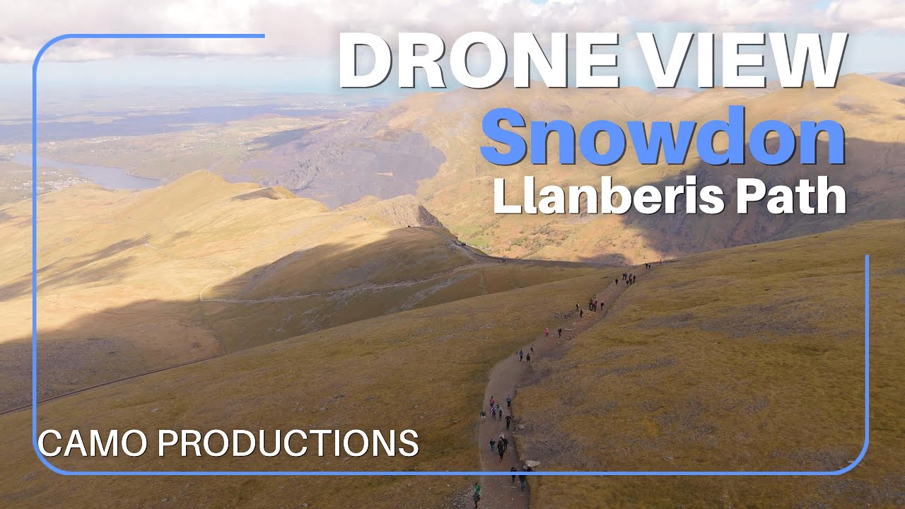 Drone View: Along Llanberis Path from Snowdon