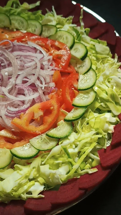 salad decoration idea 🥗 |salad cutting style | salad plate decoration #shorts #ytshorts #shortfeed