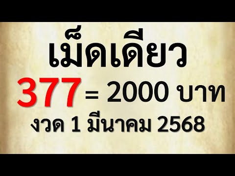 มาแล้ว!! เลขเด็ด เลขตรงๆ หวยเม็ดเดียว งวดวันที่ 1 มีนาคม 2568
