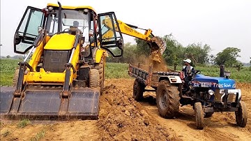 Jcb 3dx Eco Xcellence Machine Loading Mud In Powertrack And Sonalika Tractor | Jcb Dozer | Jcb Video