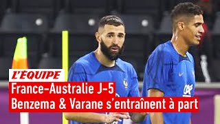 Équipe de France : Benzema et Varane encore à part pour le premier entraînement des Bleus au Qatar