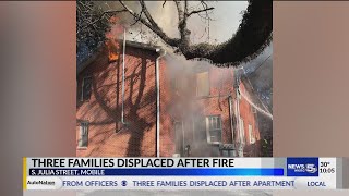 Three families displaced after fire