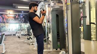 Cable V Handle Bicep Curl | Arm Workout | No Copyright Gym Footage