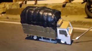 Miniatur truk kardus oleng parah di malam hari || channel miniatur