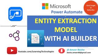 Microsoft Power Automate Tutorials || Module 31 : Entity Extraction Model With AI Builder (NLP)