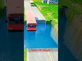 Colorful buses VS giant puddle #shorts #funny #car
