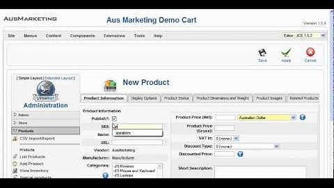 Joomla - How to Add A Category to VirtueMart Shopping System