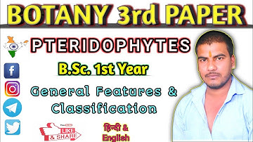 (Lt-01) General Features & Class. Of Pteridophytes||Paper-3rd BOTANY BSc.1st Year