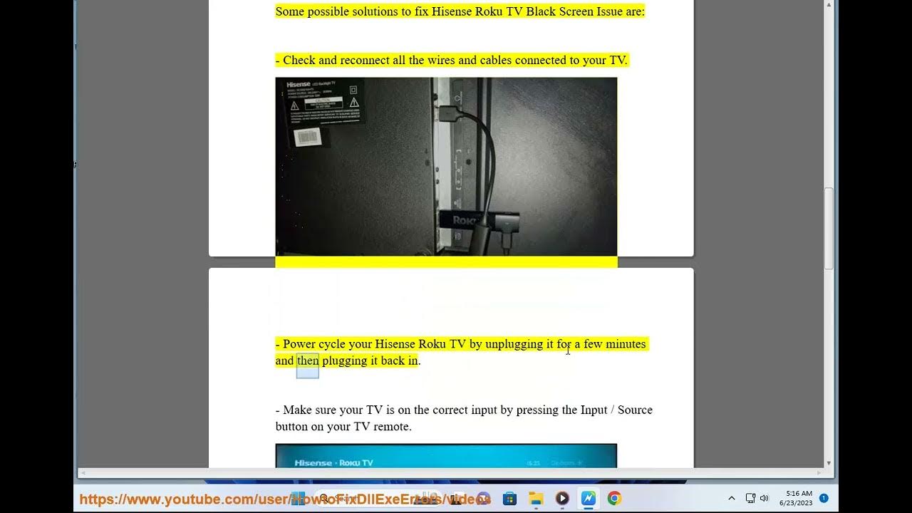 Fix Hisense Roku TV Black Screen? Hisense Roku TV not sound? YouTube