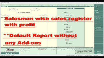 Salesman wise sales register with profit without any additional Customization