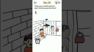 Brain Out Escape Room Level 13 hide your mobile phone, don't let the guards find it. screenshot 5