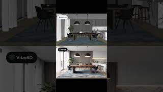 Dining Room SketchUp Model to AI Render | Vibe3D