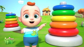 Playing with Stacking Rings | Toddler Learning Videos | Leo & LoLo's World