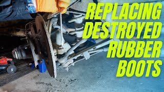 Replacing DESTROYED ball joint and tie rod boots!! 1968 Datsun Roadster!  - Ep.#12