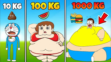 Shinchan And Nobita Play Noob Vs Pro Vs Hacker In Fat Food RUN 3D 🤣🤣 | Funny Game |