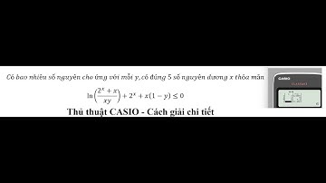 Thủ thuật CASIO: Có bao nhiêu số nguyên cho ứng với mỗi y,có đúng 5 số nguyên dương x thỏa