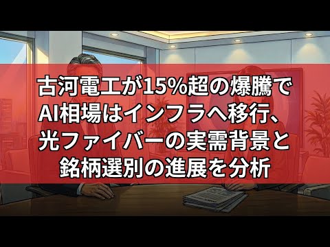 【特集】古河電工が15%爆騰！AI相場は第2幕へ。半導体から ...