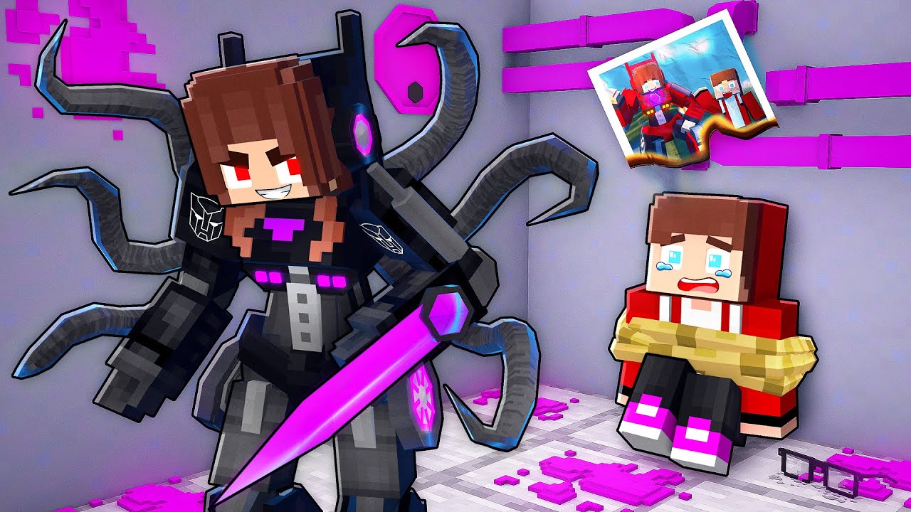 JJ`s Girl TRANSFORMER Became DARK - Maizen Minecraft Animation