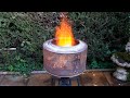 How to make a washing machine drum fire pit with bbq grill