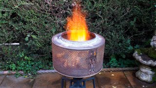 How to make a washing machine drum fire pit with bbq grill